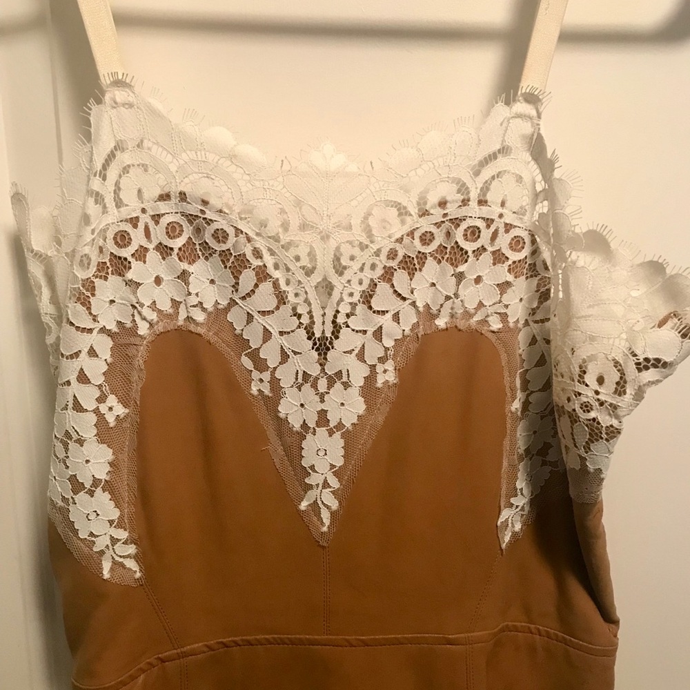 For Love & Lemons Lace and Faux Leather Dress